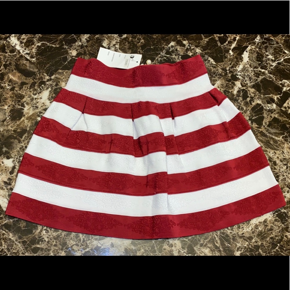 Red and White striped skirt